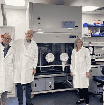 Professors Ricky Wildman and Felicity Rose with BMF’s CEO John Kawola